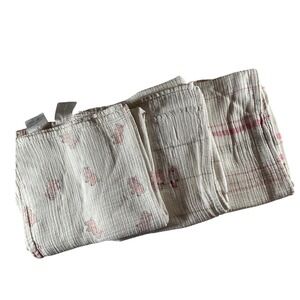 Aden Anais Muslin Swaddle Blankets Set‎ of 3 Pink Piglets Stripes Birds